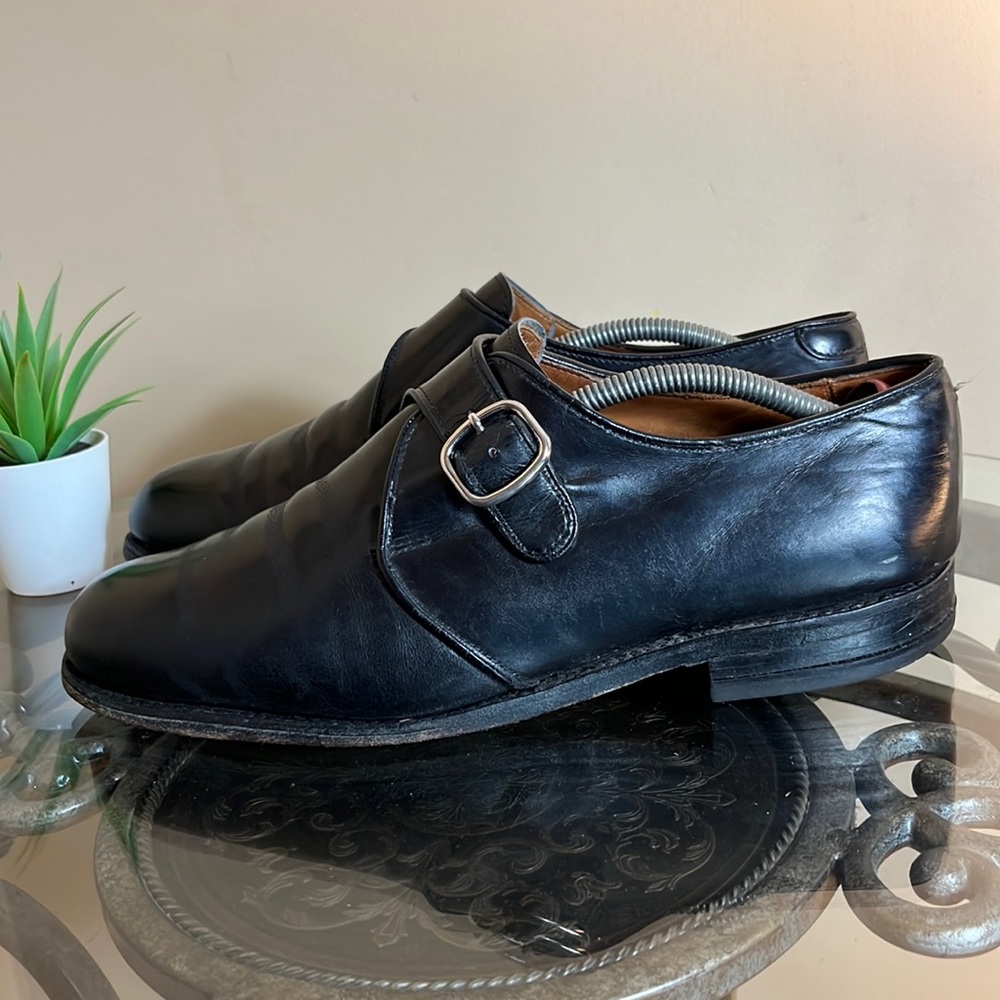 Allen Edmonds Garner Monk Strap Black Leather Men's‎ Dress Shoes Size 9 EEE